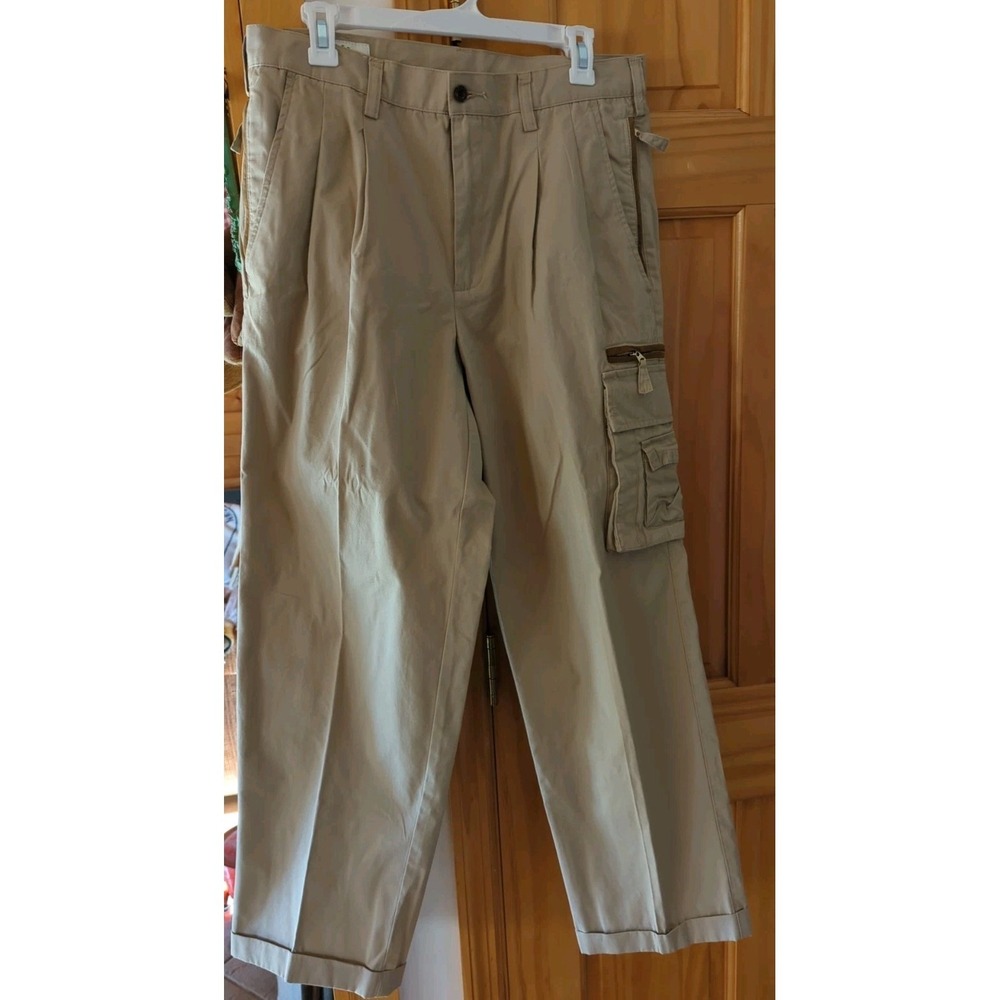 Vintage Orvis Foothills Cargo Pants Men's 34 (Fits 34x29) Tan Suede Trim NEW NWT